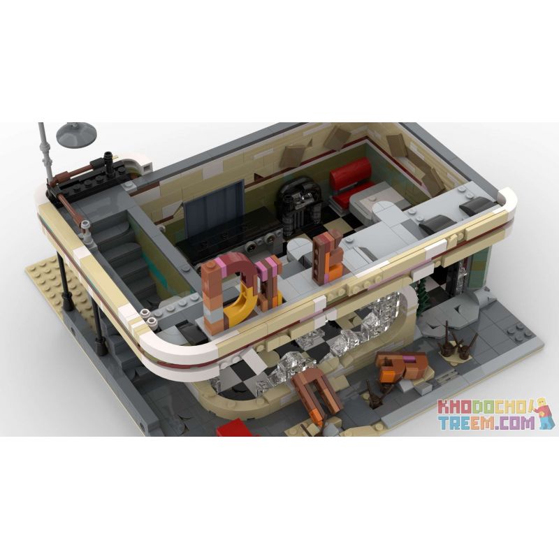 1995 20260 JIESTAR 89101 REBRICKABLE MOC-40173 40173 MOC40173 SUPER 18K K125 non  NHÀ HÀNG HOÀI CỔ bộ đồ chơi xếp lắp ráp ghép mô hình Creator DOWNTOWN DINER - APOCALYPSE VERSION Sáng Tạo 2438 khối