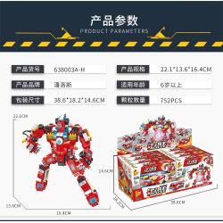 PanlosBrick 638003 Panlos Brick 638003 non  8 TỔ HỢP ROBOT CHỮA CHÁY bộ đồ chơi xếp lắp ráp ghép mô hình Fire Rescure FIRE RESCUE Cứu Hỏa 752 khối