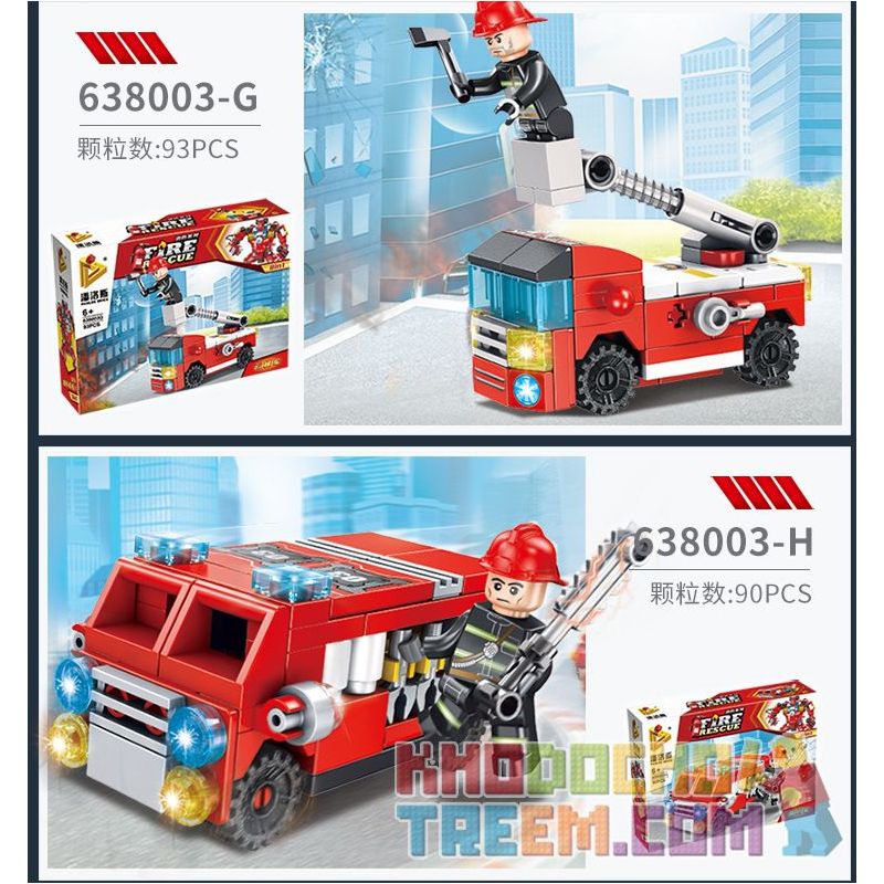 PanlosBrick 638003 Panlos Brick 638003 non  8 TỔ HỢP ROBOT CHỮA CHÁY bộ đồ chơi xếp lắp ráp ghép mô hình Fire Rescure FIRE RESCUE Cứu Hỏa 752 khối