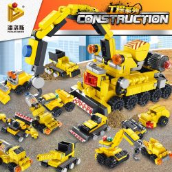 PanlosBrick 605002 Panlos Brick 605002 non  CẦN TRỤC KỸ THUẬT TRỨNG 6 TỔ HỢP bộ đồ chơi xếp lắp ráp ghép mô hình CONSTRUCTION 286 khối