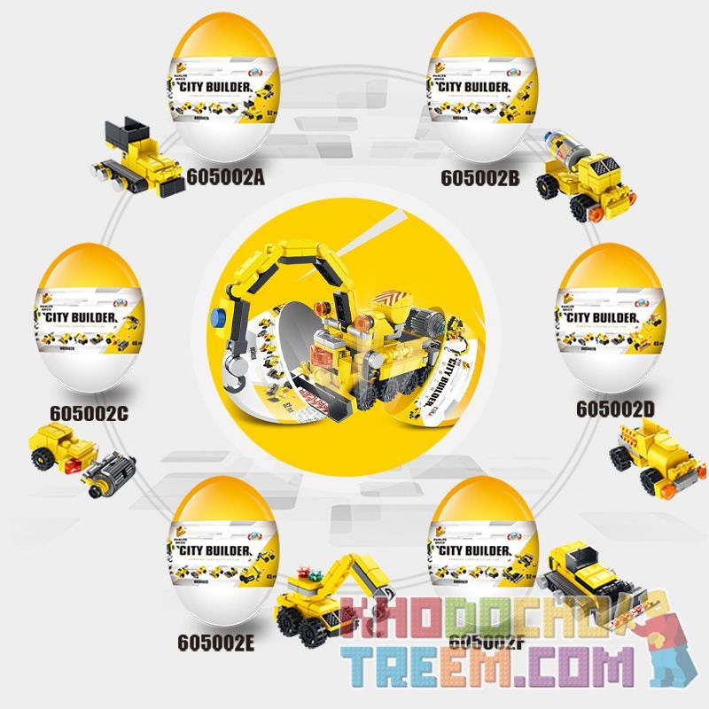 PanlosBrick 605002 Panlos Brick 605002 non  CẦN TRỤC KỸ THUẬT TRỨNG 6 TỔ HỢP bộ đồ chơi xếp lắp ráp ghép mô hình CONSTRUCTION 286 khối