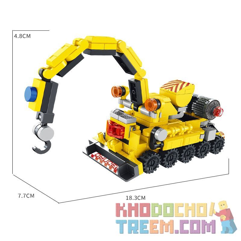 PanlosBrick 605002 Panlos Brick 605002 non  CẦN TRỤC KỸ THUẬT TRỨNG 6 TỔ HỢP bộ đồ chơi xếp lắp ráp ghép mô hình CONSTRUCTION 286 khối