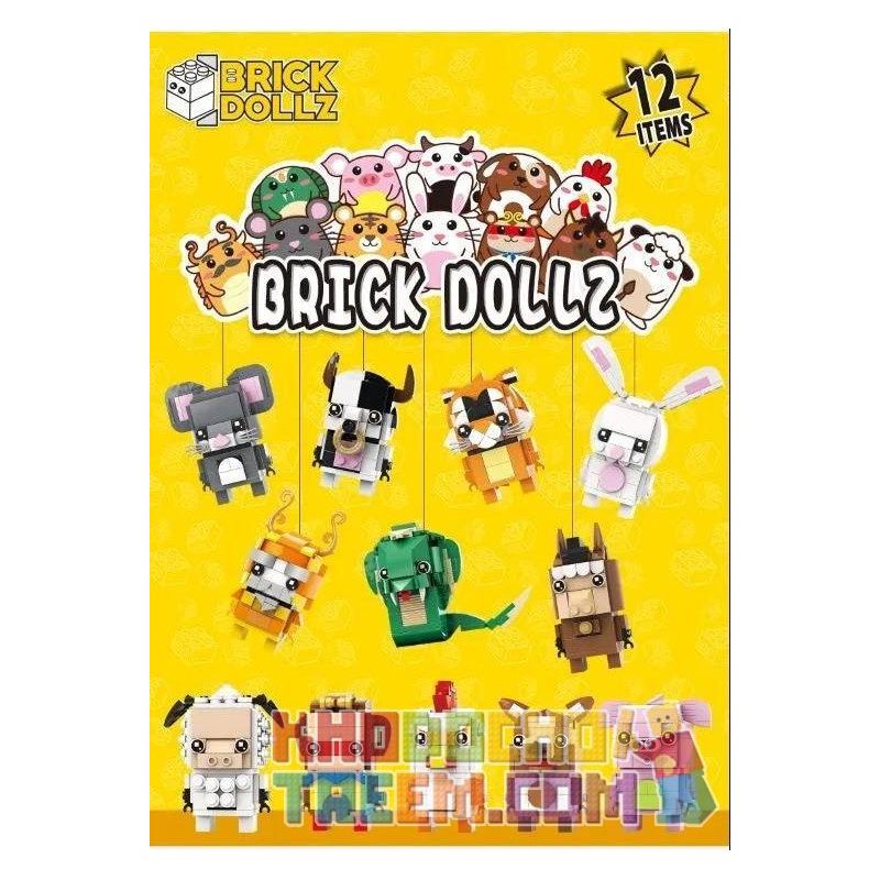 WANGE WG001 WG002 WG003 WG004 WG005 WG006 WG007 WG008 WG009 WG010 WG011 WG012 non  CUNG HOÀNG ĐẠO bộ đồ chơi xếp lắp ráp ghép mô hình Brickheadz BRICK DOLLZ Nhân Vật Đầu To 87 khối