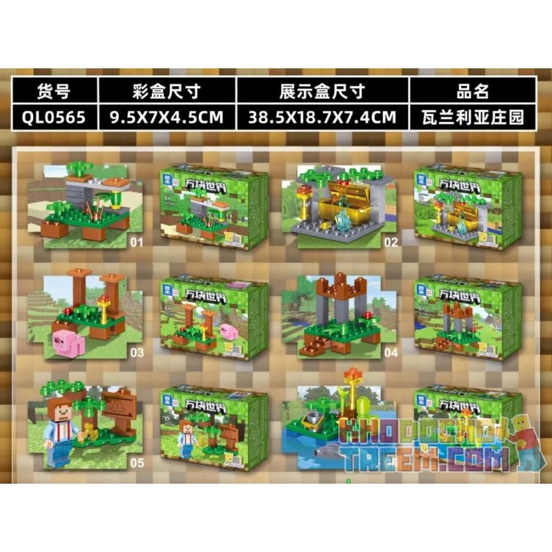 ZHEGAO QL0565 0565 non Lego VALANGRIA MANOR 16 KẾT HỢP bộ đồ chơi xếp lắp ráp ghép mô hình Minecraft Game Xây Dựng