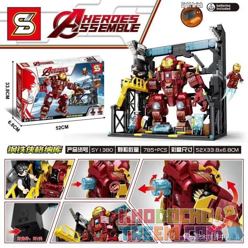 SHENG YUAN SY SY1380 1380 non Lego NGƯỜI SẮT GANAKU 4 bộ đồ chơi xếp lắp ráp ghép mô hình Super Heroes HEROES ASSEMBLE Siêu Nhân Anh Hùng 785 khối