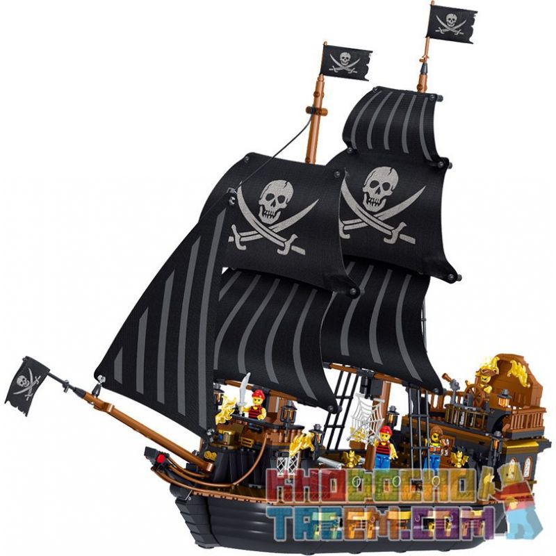 ZHEGAO QL1804 1804 982005 non Lego TÀU CƯỚP BIỂN ĐẠI BÀNG ĐEN bộ đồ chơi xếp lắp ráp ghép mô hình Pirates Of The Caribbean PIEARES KINGDOM Cướp Biển Vùng Caribe 1352 khối