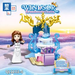 ZHEGAO QL1113 1113 non  CÔNG VIÊN TUYẾT 8 KẾT HỢP bộ đồ chơi xếp lắp ráp ghép mô hình Disney Princess WINDSOR CASTIC Công Chúa 359 khối