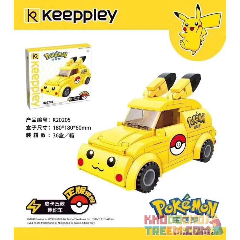 KEEPPLEY K20205 20205 non Lego PIKAIXIAO MINI CAR. bộ đồ chơi xếp lắp ráp ghép mô hình Pokémon POKEMON