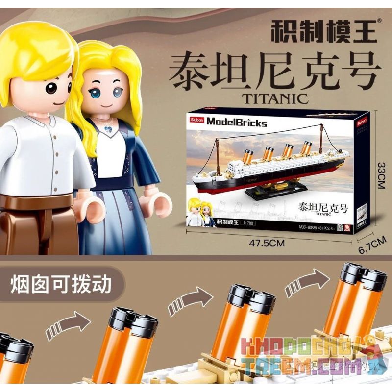 SLUBAN M38-B0835 B0835 0835 M38B0835 38-B0835 SUSENGO BCT0001 0001 non  TITANIC 1: 700 tỷ lệ 1:700 bộ đồ chơi xếp lắp ráp ghép mô hình Racers Đua Tốc Độ 481 khối