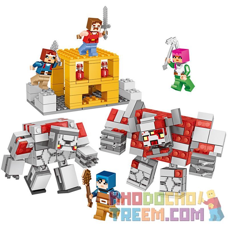 PRCK 63049 non Lego REDSTONE ASSAULT bộ đồ chơi xếp lắp ráp ghép mô hình Minecraft MY WORLD Game Xây Dựng 431 khối