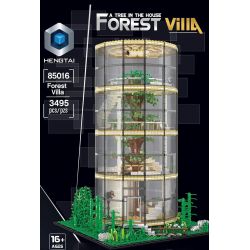 HENGTAI 85016 non  NHÀ KÍNH bộ đồ chơi xếp lắp ráp ghép mô hình Creator FOREST VILLA TREE IN THE HOUSE Sáng Tạo 3495 khối
