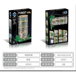 HENGTAI 85016 non  NHÀ KÍNH bộ đồ chơi xếp lắp ráp ghép mô hình Creator FOREST VILLA TREE IN THE HOUSE Sáng Tạo 3495 khối