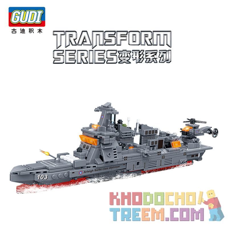 GUDI 8765 non  KHU TRỤC HẠM LỚP ARLEIGH BURKE 4 TỔ HỢP TRỰC THĂNG BLACK HAWK TIÊM KÍCH F-22 XUỒNG TÊN LỬA DẪN ĐƯỜNG 022 PHÒNG KHÔNG BEECH bộ đồ chơi xếp lắp ráp ghép mô hình Transformers TRANSFORM SERIES Robot Đại Chiến Người Máy Biến Hình 684 khối