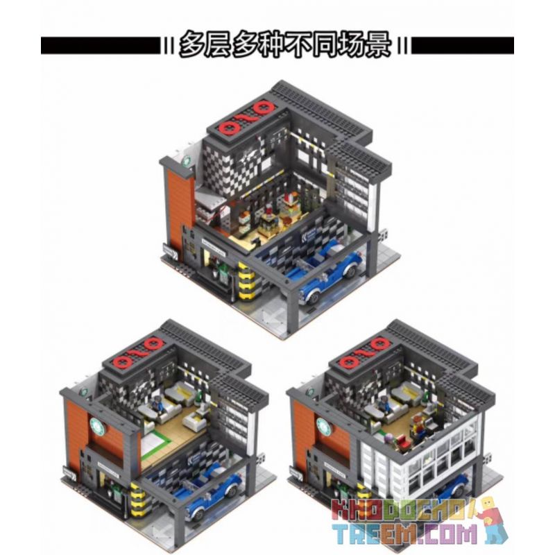 JUHANG 86005 MouldKing 16036 Mould King 16036 REBRICKABLE MOC-45635 45635 MOC45635 SHENG YUAN SY 5208 non  CỬA HÀNG CÀ PHÊ HIỆN ĐẠI STARBUCKS bộ đồ chơi xếp lắp ráp ghép mô hình Creator MODERN CAFE MODULAR 2020 Sáng Tạo 2803 khối