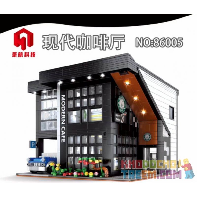 JUHANG 86005 MouldKing 16036 Mould King 16036 REBRICKABLE MOC-45635 45635 MOC45635 SHENG YUAN SY 5208 non  CỬA HÀNG CÀ PHÊ HIỆN ĐẠI STARBUCKS bộ đồ chơi xếp lắp ráp ghép mô hình Creator MODERN CAFE MODULAR 2020 Sáng Tạo 2803 khối
