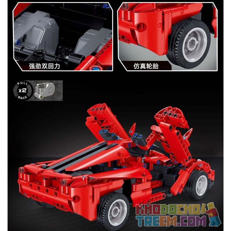 ZHEGAO QL0431 0431 non  XE THỂ THAO KERN bộ đồ chơi xếp lắp ráp ghép mô hình  REAL EXPERIENCE Kỹ Thuật Công Nghệ Cao Mô Hình Phương Tiện 589 khối