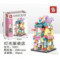 SHENG YUAN SY 5201 non Lego CỬA HÀNG QUẦN ÁO NHẸ bộ đồ chơi xếp lắp ráp ghép mô hình Mini Modular SUNDAY BLOCK Đường Phố Thu Nhỏ 296 khối