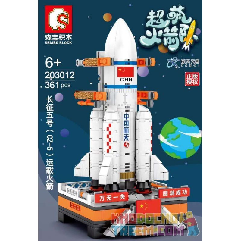 SEMBO 203012 non Lego TÊN LỬA TÀU SÂN BAY 5 THÁNG 3 (CZ-5) bộ đồ chơi xếp lắp ráp ghép mô hình Military Army Quân Sự Bộ Đội 361 khối