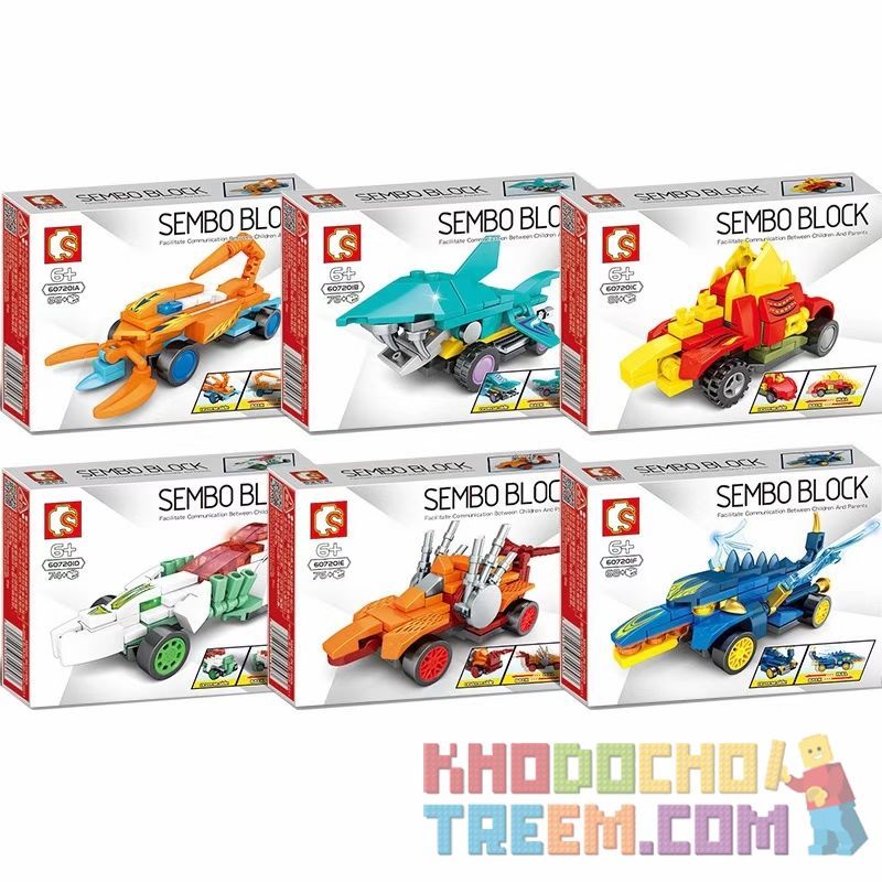 SEMBO 607201 non  HOT WHEELS RACING 8 Ô TÔ KÉO LÙI bộ đồ chơi xếp lắp ráp ghép mô hình Speed Champions Racing Cars Đua Xe Công Thức