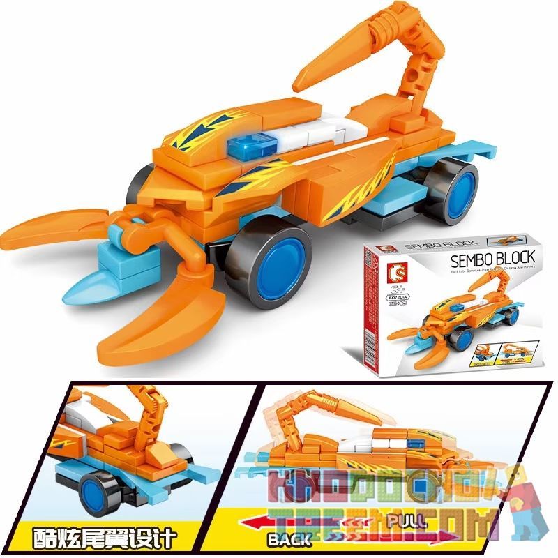 SEMBO 607201 non  HOT WHEELS RACING 8 Ô TÔ KÉO LÙI bộ đồ chơi xếp lắp ráp ghép mô hình Speed Champions Racing Cars Đua Xe Công Thức