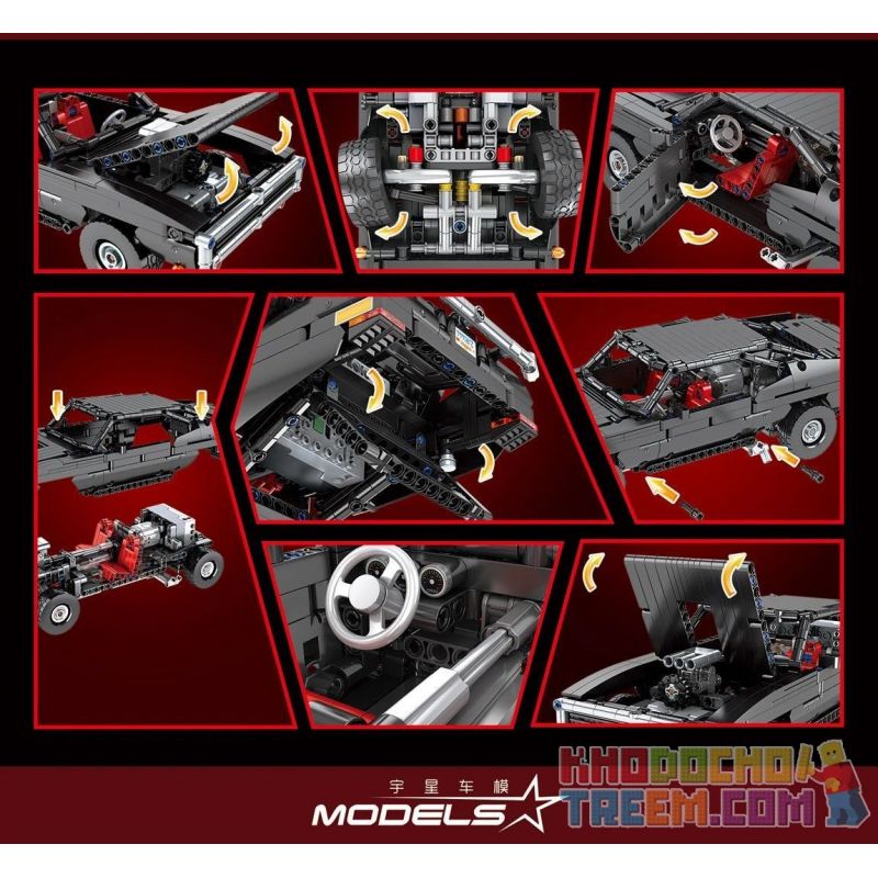 MouldKing 13081 Mould King 13081 REBRICKABLE MOC-17750 17750 MOC17750 non  XE CƠ BẮP bộ đồ chơi xếp lắp ráp ghép mô hình  ULTIMATE MUSCLE CAR Kỹ Thuật Công Nghệ Cao Mô Hình Phương Tiện 1006 khối