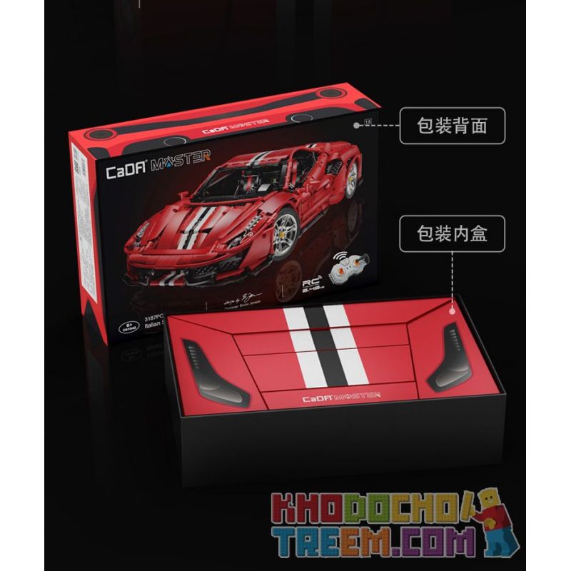 DOUBLEE CADA C61042 61042 C61043 61043 C61057 61057 SUPER 18K K155 TA GAOLE T5005 5005 T5005A 5005A non  FERRARI 488 1: 8 tỷ lệ 1:8 bộ đồ chơi xếp lắp ráp ghép mô hình  MASTER FERRARI 488 Kỹ Thuật Công Nghệ Cao Mô Hình Phương Tiện 3229 khối