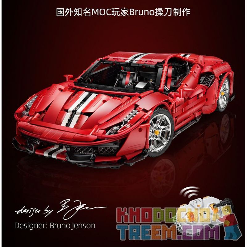 DOUBLEE CADA C61042 61042 C61043 61043 C61057 61057 SUPER 18K K155 TA GAOLE T5005 5005 T5005A 5005A non  FERRARI 488 1: 8 tỷ lệ 1:8 bộ đồ chơi xếp lắp ráp ghép mô hình  MASTER FERRARI 488 Kỹ Thuật Công Nghệ Cao Mô Hình Phương Tiện 3229 khối