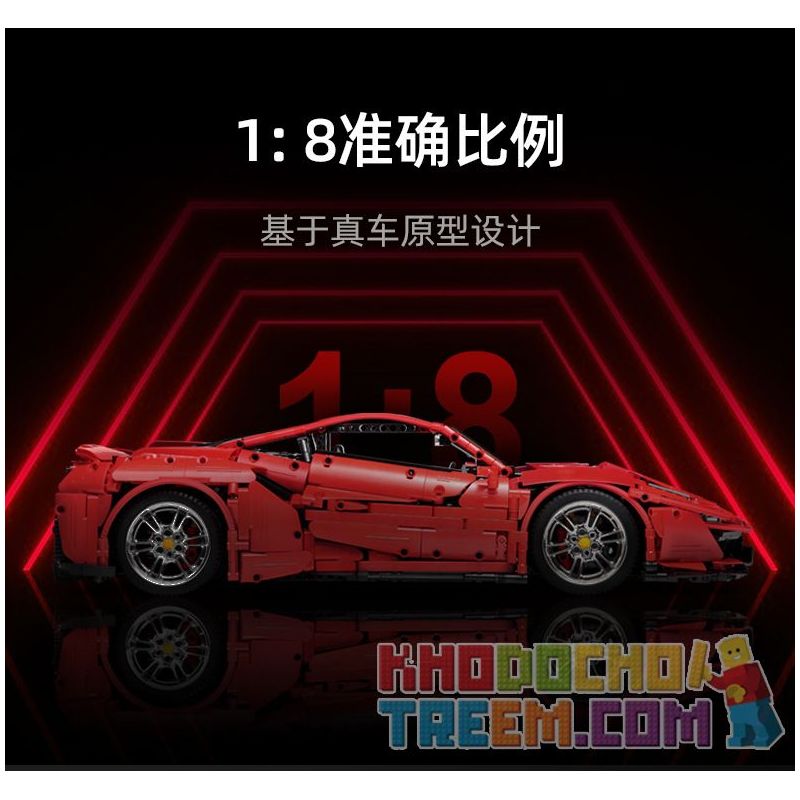 DOUBLEE CADA C61042 61042 C61043 61043 C61057 61057 SUPER 18K K155 TA GAOLE T5005 5005 T5005A 5005A non  FERRARI 488 1: 8 tỷ lệ 1:8 bộ đồ chơi xếp lắp ráp ghép mô hình  MASTER FERRARI 488 Kỹ Thuật Công Nghệ Cao Mô Hình Phương Tiện 3229 khối