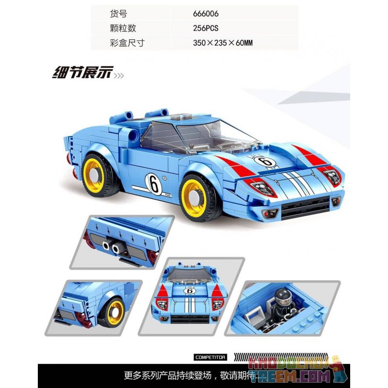 PanlosBrick 666006 Panlos Brick 666006 non  FORD GT40. bộ đồ chơi xếp lắp ráp ghép mô hình Speed Champions Racing Cars Đua Xe Công Thức 256 khối
