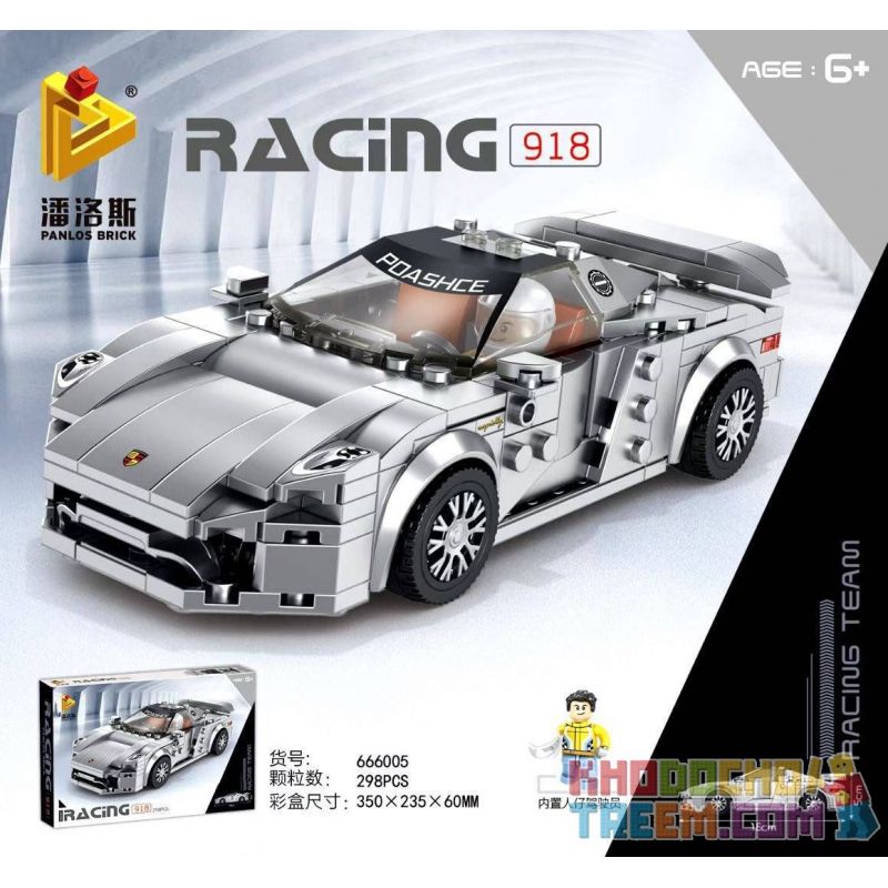 PanlosBrick 666005 Panlos Brick 666005 non Lego PORSCHE 918. bộ đồ chơi xếp lắp ráp ghép mô hình Speed Champions Racing Cars Đua Xe Công Thức 298 khối