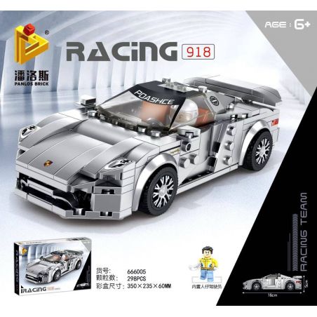 PanlosBrick 666005 Panlos Brick 666005 non  PORSCHE 918. bộ đồ chơi xếp lắp ráp ghép mô hình Speed Champions Racing Cars Đua Xe Công Thức 298 khối