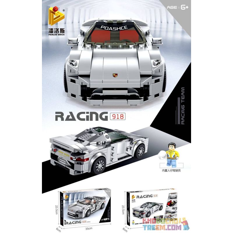 PanlosBrick 666005 Panlos Brick 666005 non  PORSCHE 918. bộ đồ chơi xếp lắp ráp ghép mô hình Speed Champions Racing Cars Đua Xe Công Thức 298 khối