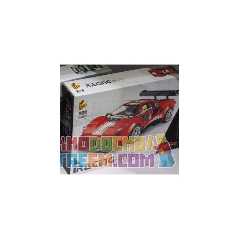PanlosBrick 666013 Panlos Brick 666013 non Lego FERRARI 488 GT3. bộ đồ chơi xếp lắp ráp ghép mô hình Speed Champions Racing Cars Đua Xe Công Thức 352 khối