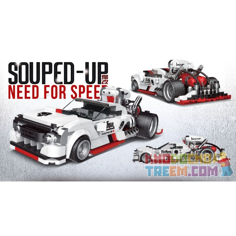 BRICKCOOL KC001 non Lego ÁNH SÁNG TRẮNG tỷ lệ 1:24 bộ đồ chơi xếp lắp ráp ghép mô hình Racers SOUPED-UP NEED FOR SPEED Đua Tốc Độ 436 khối