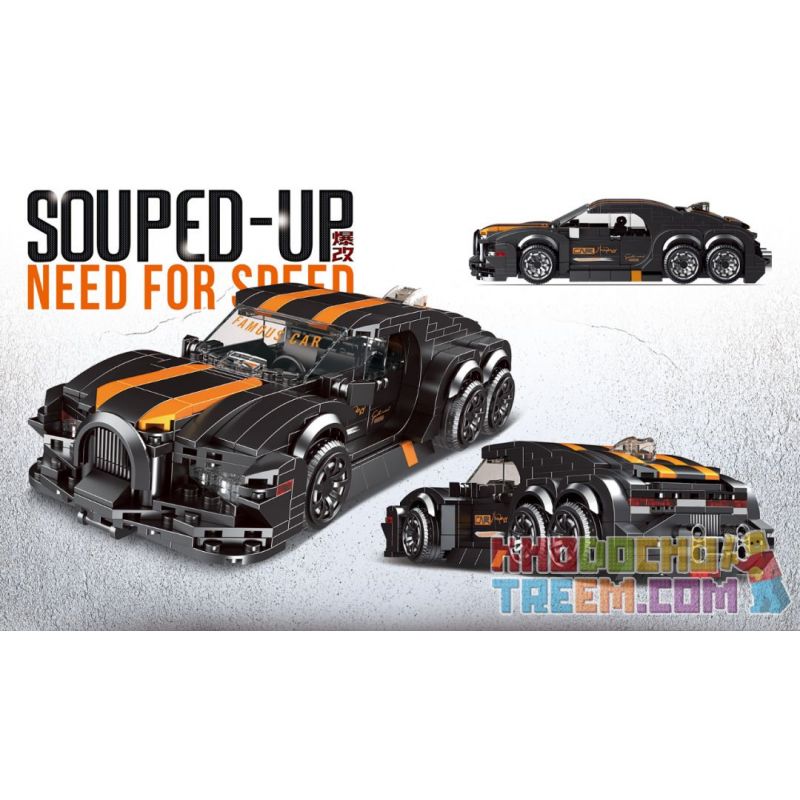 BRICKCOOL KC002 non Lego GIÓ CAM BÙNG NỔ tỷ lệ 1:24 bộ đồ chơi xếp lắp ráp ghép mô hình Racers SOUPED-UP NEED FOR SPEED Đua Tốc Độ 542 khối