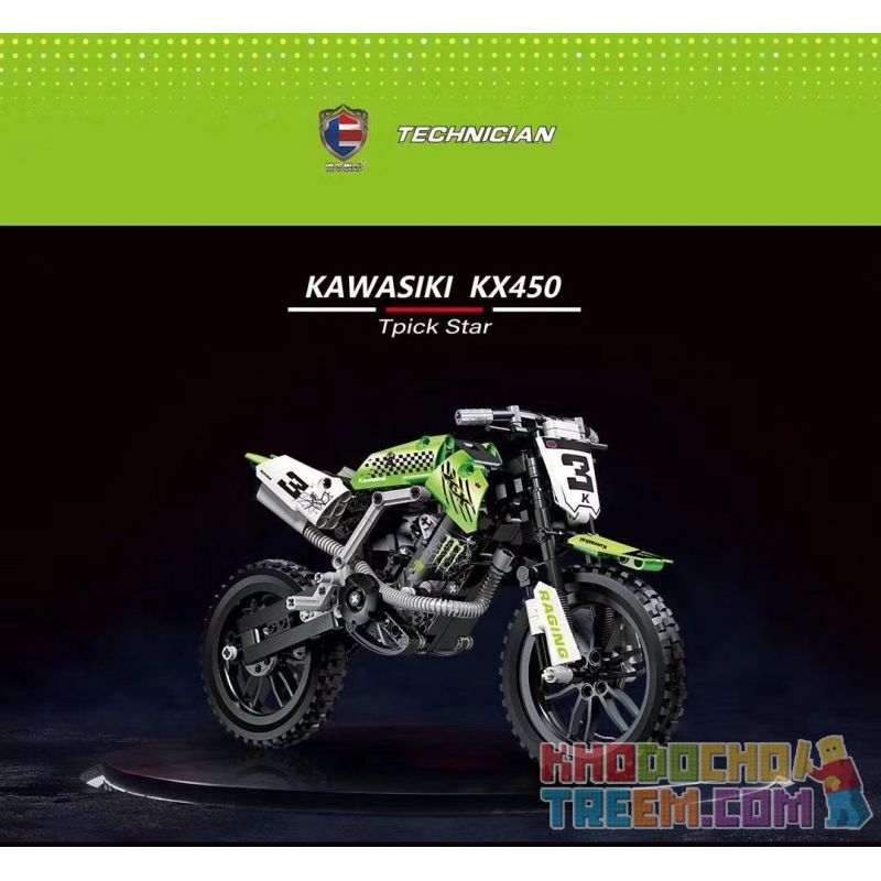 ACHKO 30016 REBRICKABLE MOC-32892 32892 MOC32892 SHENZHEN RAEL ENTERTAINMENT 50005-1 50005-2 50005-3 50005-4 TA GAOLE T3033 3033 non  XE MÁY OFF-ROAD KAWASAKI KX450 bộ đồ chơi xếp lắp ráp ghép mô hình  Kỹ Thuật Công Nghệ Cao Mô Hình Phương Tiện 342 khối