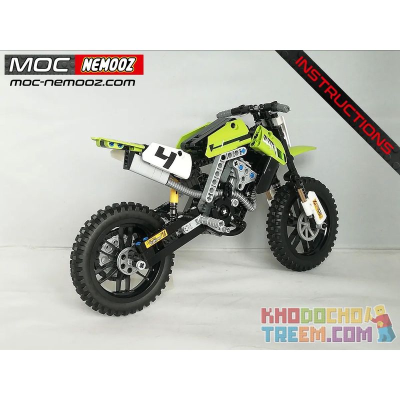 ACHKO 30016 REBRICKABLE MOC-32892 32892 MOC32892 SHENZHEN RAEL ENTERTAINMENT 50005-1 50005-2 50005-3 50005-4 TA GAOLE T3033 3033 non  XE MÁY OFF-ROAD KAWASAKI KX450 bộ đồ chơi xếp lắp ráp ghép mô hình  Kỹ Thuật Công Nghệ Cao Mô Hình Phương Tiện 342 khối