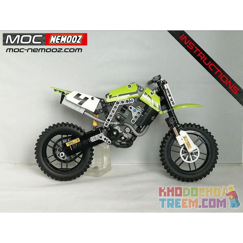 ACHKO 30016 REBRICKABLE MOC-32892 32892 MOC32892 SHENZHEN RAEL ENTERTAINMENT 50005-1 50005-2 50005-3 50005-4 TA GAOLE T3033 3033 non  XE MÁY OFF-ROAD KAWASAKI KX450 bộ đồ chơi xếp lắp ráp ghép mô hình  Kỹ Thuật Công Nghệ Cao Mô Hình Phương Tiện 342 khối