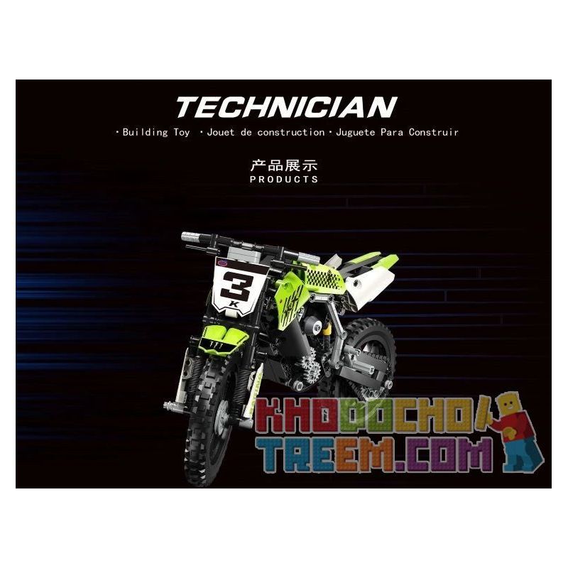 ACHKO 30016 REBRICKABLE MOC-32892 32892 MOC32892 SHENZHEN RAEL ENTERTAINMENT 50005-1 50005-2 50005-3 50005-4 TA GAOLE T3033 3033 non  XE MÁY OFF-ROAD KAWASAKI KX450 bộ đồ chơi xếp lắp ráp ghép mô hình  Kỹ Thuật Công Nghệ Cao Mô Hình Phương Tiện 342 khối