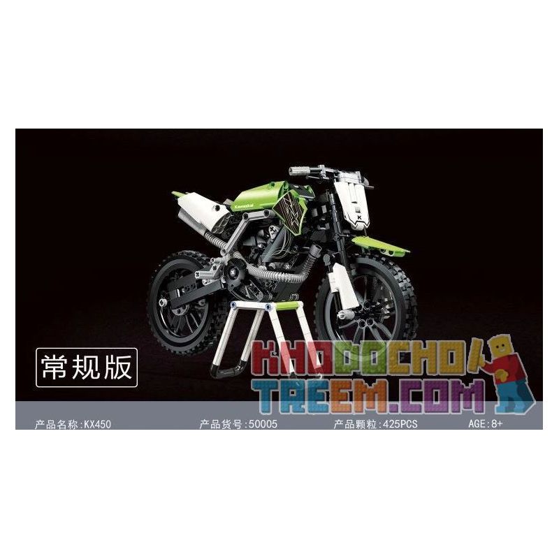 ACHKO 30016 REBRICKABLE MOC-32892 32892 MOC32892 SHENZHEN RAEL ENTERTAINMENT 50005-1 50005-2 50005-3 50005-4 TA GAOLE T3033 3033 non  XE MÁY OFF-ROAD KAWASAKI KX450 bộ đồ chơi xếp lắp ráp ghép mô hình  Kỹ Thuật Công Nghệ Cao Mô Hình Phương Tiện 342 khối