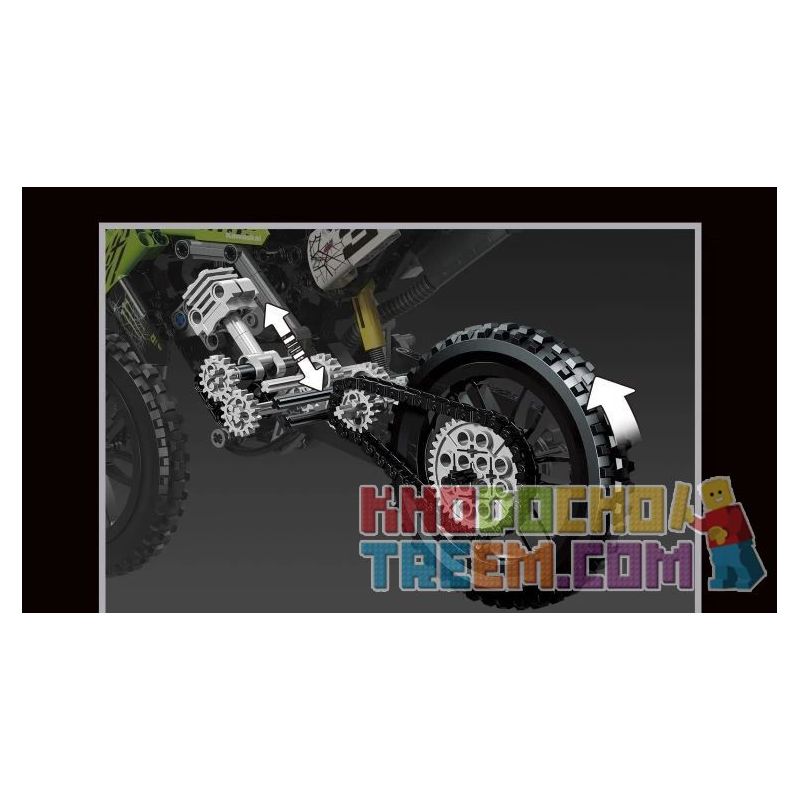 ACHKO 30016 REBRICKABLE MOC-32892 32892 MOC32892 SHENZHEN RAEL ENTERTAINMENT 50005-1 50005-2 50005-3 50005-4 TA GAOLE T3033 3033 non  XE MÁY OFF-ROAD KAWASAKI KX450 bộ đồ chơi xếp lắp ráp ghép mô hình  Kỹ Thuật Công Nghệ Cao Mô Hình Phương Tiện 342 khối