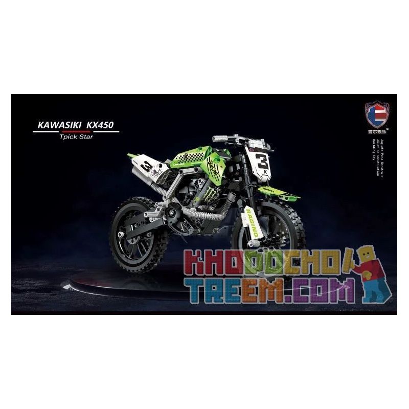 ACHKO 30016 REBRICKABLE MOC-32892 32892 MOC32892 SHENZHEN RAEL ENTERTAINMENT 50005-1 50005-2 50005-3 50005-4 TA GAOLE T3033 3033 non  XE MÁY OFF-ROAD KAWASAKI KX450 bộ đồ chơi xếp lắp ráp ghép mô hình  Kỹ Thuật Công Nghệ Cao Mô Hình Phương Tiện 342 khối