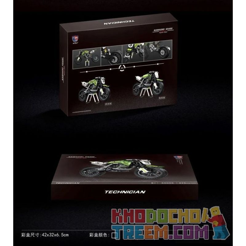 ACHKO 30016 REBRICKABLE MOC-32892 32892 MOC32892 SHENZHEN RAEL ENTERTAINMENT 50005-1 50005-2 50005-3 50005-4 TA GAOLE T3033 3033 non  XE MÁY OFF-ROAD KAWASAKI KX450 bộ đồ chơi xếp lắp ráp ghép mô hình  Kỹ Thuật Công Nghệ Cao Mô Hình Phương Tiện 342 khối