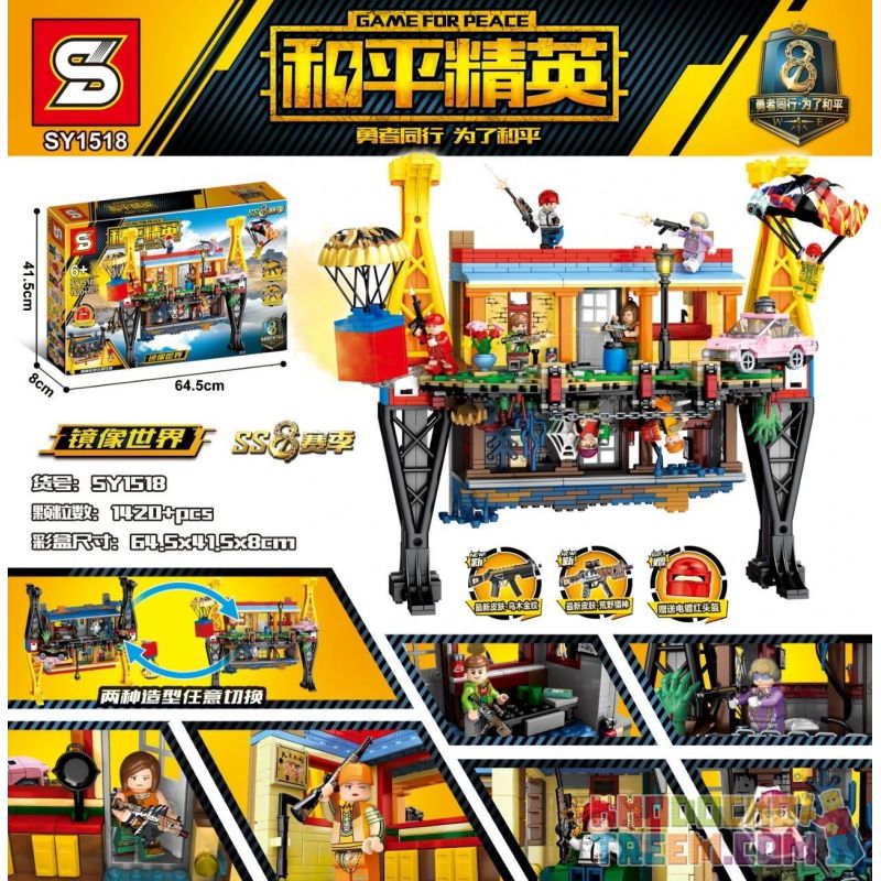 SHENG YUAN SY SY1518 1518 non Lego THẾ GIỚI GƯƠNG bộ đồ chơi xếp lắp ráp ghép mô hình Movie & Game GAME FOR PEACE Phim Và Trò Chơi 1420 khối