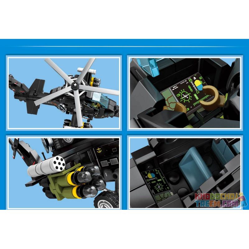 SEMBO 202122 non  10 TRỰC THĂNG bộ đồ chơi xếp lắp ráp ghép mô hình Sky Wars Z-10 ATTACK HELICOPTER Không Chiến 356 khối