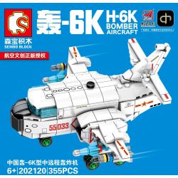 SEMBO 202120 non  MÁY BAY NÉM BOM TẦM TRUNG VÀ XA H-6K CỦA QUỐC bộ đồ chơi xếp lắp ráp ghép mô hình Sky Wars H-6K BOMBER AIRCRAFT Không Chiến 355 khối