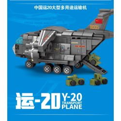 SEMBO 202123 non  MÁY BAY VẬN TẢI ĐA NĂNG CỠ LỚN CHINA YUN 20 bộ đồ chơi xếp lắp ráp ghép mô hình Sky Wars Y-20 TRANSPORT PLANE Không Chiến 362 khối