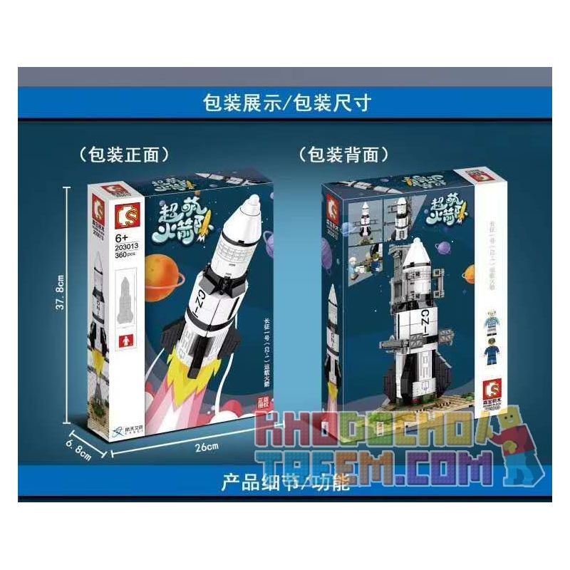 SEMBO 203013 non  TÊN LỬA TÀU SÂN BAY LONG MARCH ONE (CZ-1) bộ đồ chơi xếp lắp ráp ghép mô hình Military Army Quân Sự Bộ Đội 360 khối