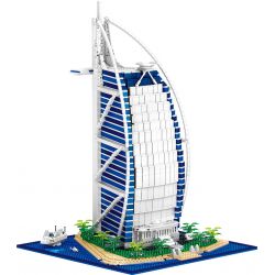 ZHEGAO QL0963 0963 non  KHÁCH SẠN BURJ AL ARAB DUBAI CÁC TIỂU VƯƠNG QUỐC Ả RẬP THỐNG NHẤT bộ đồ chơi xếp lắp ráp ghép mô hình Creator DE LA TOUR HOTEL ARABIA Sáng Tạo 2798 khối