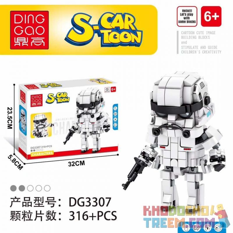 DINGGAO DG3307 3307 non Lego STAR WARS STORM. bộ đồ chơi xếp lắp ráp ghép mô hình Brickheadz S-CARTOON Nhân Vật Đầu To 316 khối